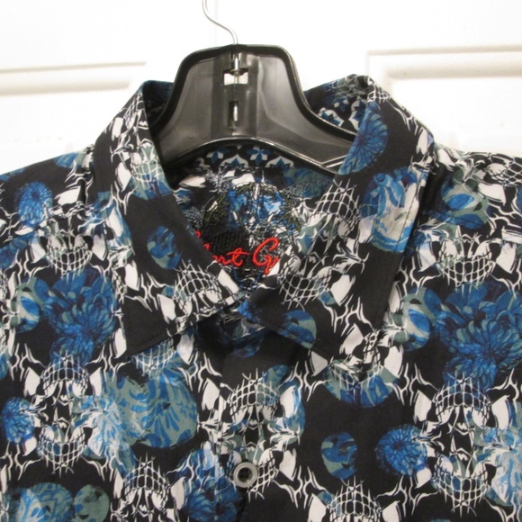 new ROBERT GRAHAM men's CLASSIC FIT "ALLOWAY" BLUElong sleeves shirt Sz L